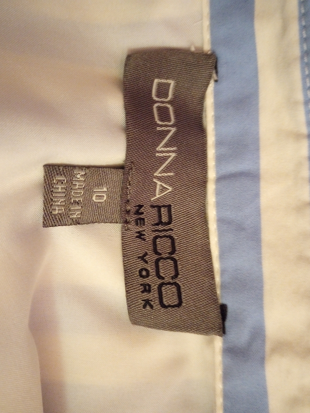 Donna Ricco Blue and White Button-Front Shirt Dress - Picture 4 of 5